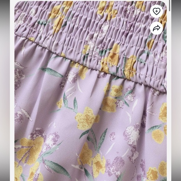 BloomChic Plus Size 2XL Floral Square Neck Shirred Frill Trim Blouse - Picture 5 of 6